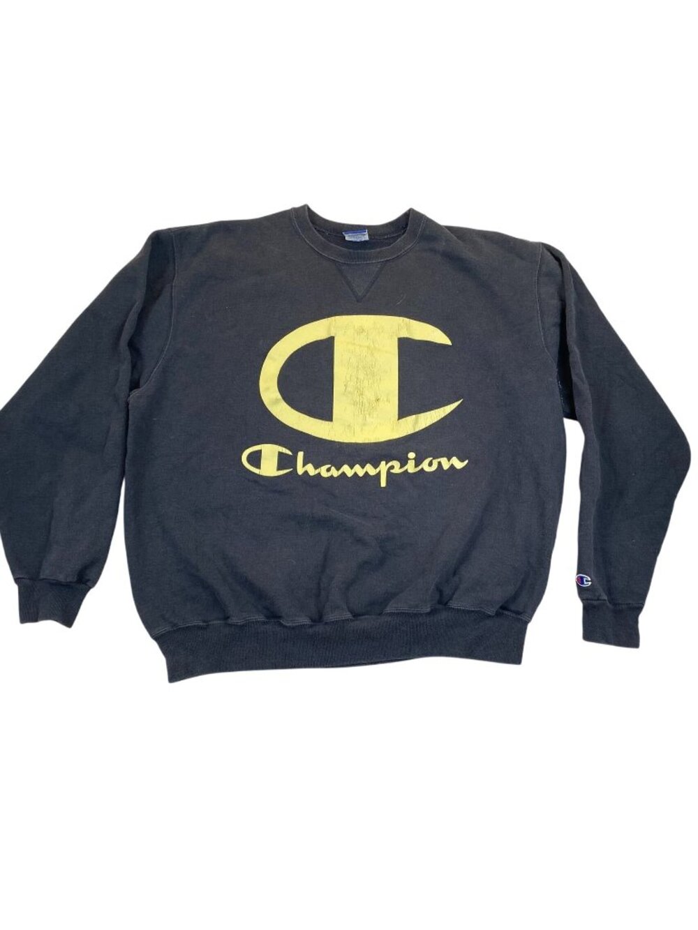 Vintage Champion Mens Sweatshirt Size XXL Crew Neck Pullover Activewear Black
